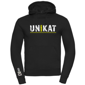 Unisex Hoodie mit Motiv Kapuzenpullover Unikat gelb schwarz