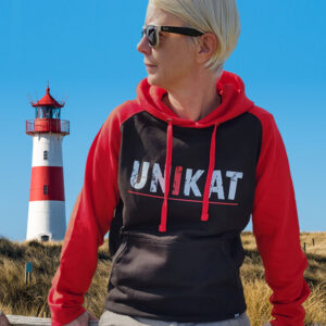 Unisex Special Hoodie Unikat rot schwarz Foto4